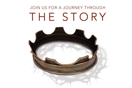 a crown with the text "join us for a journey through the story"