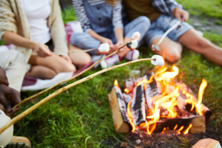 girls at a fire
